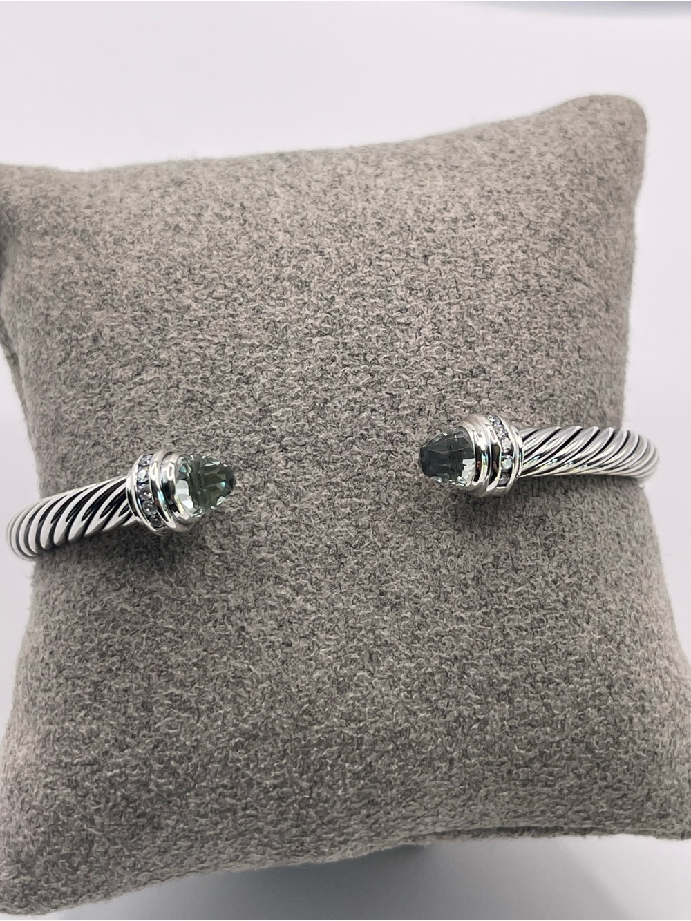 David Yurman Cable Classics 5mm Bracelet Prasiolite and Diamonds - Picture 3 of 11